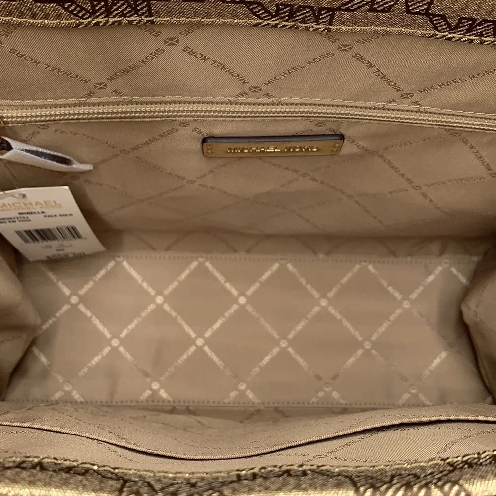Michael Kors Medium Mirella EW Tote Bag Crossbody Shoulder Handbag PALE GOLD - Picture 14 of 16